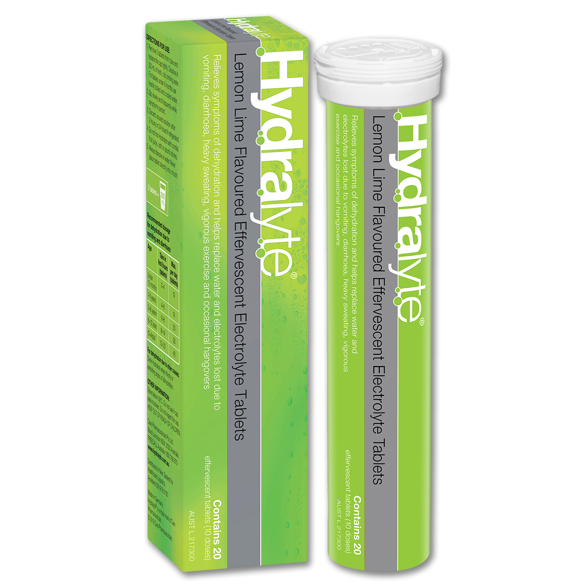 Hydralyte Electrolyte Lemon Lime Effervescent Tablets 20