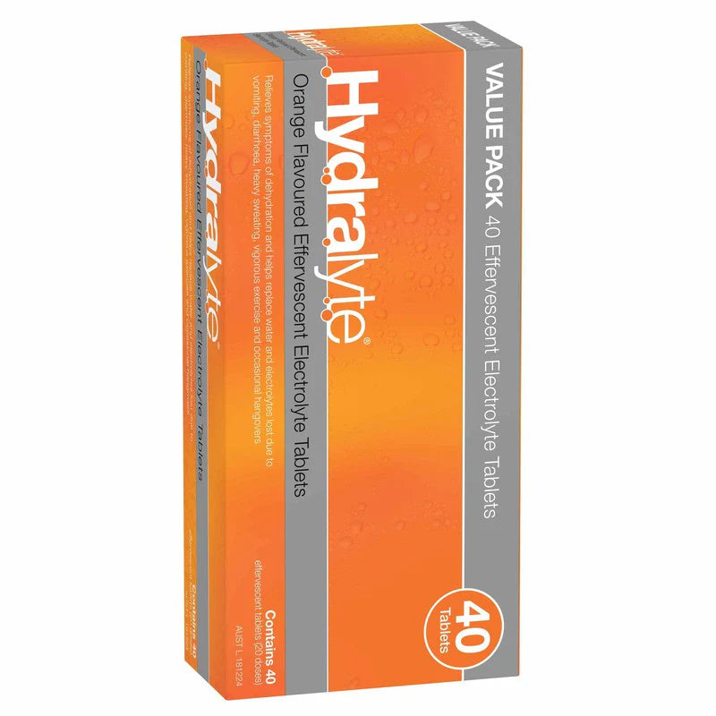 Hydralyte Electrolyte Orange Effervescent Tablets