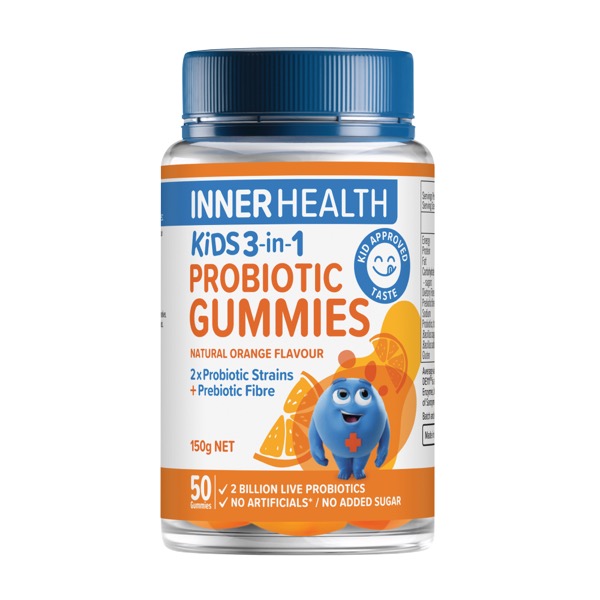 Inner Health Kids 3-in-1 Orange Flavoured Probiotic Gummies 50