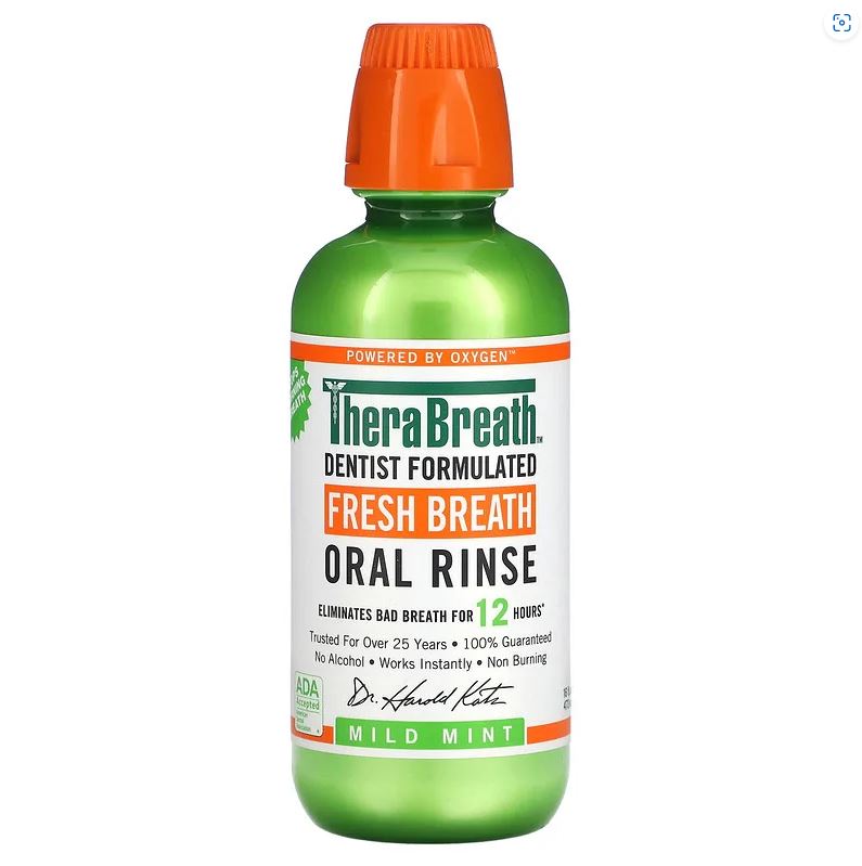 TheraBreath Mild Mint Fresh Breath Oral Rinse 473mL