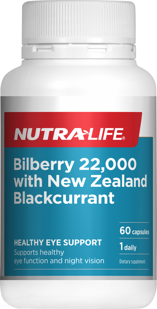 Nutra-Life Bilberry 22,000mg Plus New Zealand Blackcurrant Capsules 60