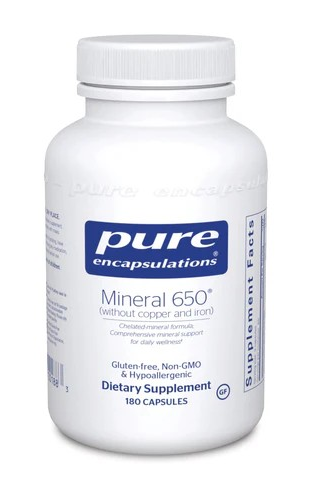 Pure Encapsulations Mineral 650 without Iron & Copper Capsules 180